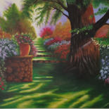 Painting titled "Floral Silence" by Mela Calkic, Original Artwork, Acrylic