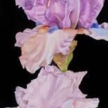 Painting titled "Irises II" by Melanie Renaux, Original Artwork, Oil