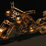 Skulptur mit dem Titel "Motorsiklet serisi…" von Murat Güçlüer, Original-Kunstwerk, Bronze