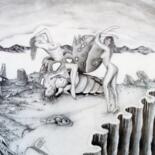 Drawing titled "Triacide intemporel" by Michael Vizzini, Original Artwork, Pencil Mounted on Other rigid panel