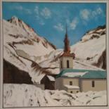 Peinture intitulée "Eglise d'Argentière…" par Hervé Michal (Harvey.m), Œuvre d'art originale, Acrylique Monté sur Châssis en…
