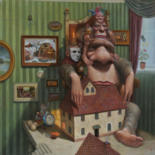 Painting titled "Гофмельмейер (Hofme…" by Mikhail Lobyrev (Micha Lobi), Original Artwork, Oil