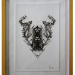 Εκτυπώσεις & Χαρακτικά με τίτλο "Esprit vu" από Michel Gautier, Αυθεντικά έργα τέχνης, Ανατύπωση Τοποθετήθηκε στο Χαρτόνι