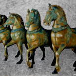 Drawing titled "Chevaux de la place…" by Michel Guillet, Original Artwork, Pastel