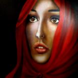 Painting titled "la femme au voile.j…" by Michel Ruelle (Aéro), Original Artwork, Airbrush