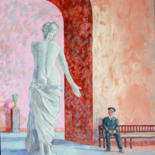 Painting titled "Le gardien" by Michel Adam, Original Artwork, Acrylic