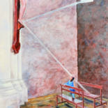 Malerei mit dem Titel "Soleil rayonnant" von Michel Adam, Original-Kunstwerk, Acryl