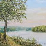 Peinture intitulée "La Seine à Rosny su…" par Michel De Ruyck, Œuvre d'art originale, Huile