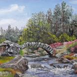 Painting titled "Pont de Senoueix" by Michel De Ruyck, Original Artwork, Oil