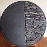 Sculpture intitulée "cercle" par Michelle Vaillant, Œuvre d'art originale, Mosaïque Monté sur Panneau de bois