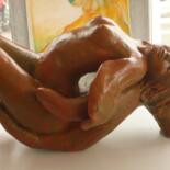 Скульптура под названием "Quietude" - Joelle Michenet, Подлинное произведение искусства, Глина