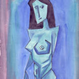 Painting titled "PICASSIANA" by Miguel Esquivel Kuello, Original Artwork, Watercolor