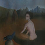 Pittura intitolato "Incómoda situación" da Miguel Rojas, Opera d'arte originale, Encausti