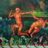 Картина под названием "Из цикла "Палимпсес…" - Михаил Багларидис, Подлинное произведение искусства, Масло