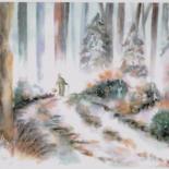 Painting titled "senteurs hivernales" by Mijo Chambon, Original Artwork, Watercolor