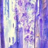 Painting titled "cascade Glycine" by Mijo Chambon, Original Artwork, Watercolor