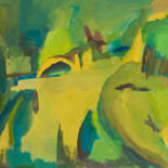 Painting titled "highway" by Michael Filimonenok, Original Artwork, Oil