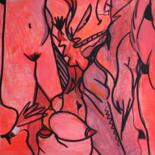 Painting titled "Hot mood" by Mikhey Chikov, Original Artwork, Acrylic Mounted on Wood Stretcher frame