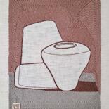 Текстильное искусство под названием "Vase Composition VI…" - Milena Paladino, Подлинное произведение искусства, вышивка