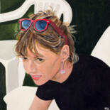 Painting titled "autoportrait" by Mireille Koehl, Original Artwork, Acrylic Mounted on Wood Stretcher frame