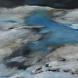 Peinture intitulée "DÉGEL DU LAC DU SER…" par Mireille Matricon, Œuvre d'art originale, Huile