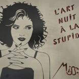 Gravures & estampes intitulée "L'art nuit à la stu…" par Miss.Tic, Œuvre d'art originale, Béton