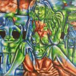 Картина под названием "Beautiful woman art…" - Jafeth Moiane, Подлинное произведение искусства, Акрил