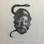 Printmaking titled "Oeuf orphique" by Mona Bessaa, Original Artwork, Engraving