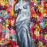 Peinture intitulée "Venus de Milo" par Monika Mrowiec, Œuvre d'art originale, Bombe aérosol Monté sur Châssis en bois