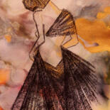 Peinture intitulée "Modèle Haute Couture" par Monique Vivian, Œuvre d'art originale, Pastel