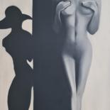 Peinture intitulée "L'ombre portée" par Monique Corbeau (La Galerie de MO), Œuvre d'art originale, Huile