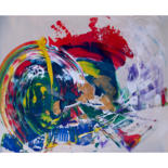 Painting titled "RAINBOW CIRCLE - OR…" by Dmitri Matkovsky, Original Artwork, Acrylic