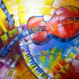 Painting titled "SYMPHONIE DOUCE" by Myriam Guenaizia, Original Artwork, Oil