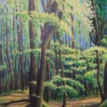 Peinture intitulée "Chemins de bois" par Myriam Gylon, Œuvre d'art originale, Acrylique