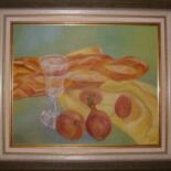 Painting titled "Baguettes et oignons" by Myriam Thomas, Original Artwork