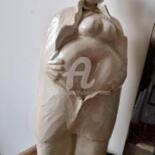 Скульптура под названием "Exhibitionniste....…" - Myriam Van Calster, Подлинное произведение искусства, Керамика