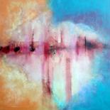Peinture intitulée "Coeur de brume" par Mysane, Œuvre d'art originale, Acrylique