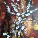 Painting titled "fire" by Nadine Warnet-Ponsart, Original Artwork, Acrylic Mounted on Wood Stretcher frame