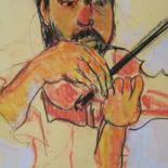 Une série sur les musiciens et chanteurs qui sont venus poser pour moi dans mon atelier. by Nadine Nacinovic
