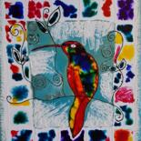 Painting titled "Colibri" by Nadège Dubreuil, Original Artwork, Ink