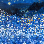 Картина под названием "Almost Blue" - Nadia Lysakowska, Подлинное произведение искусства, Акрил Установлен на Деревянная рам…