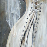 Painting titled "Le corset" by Nadine Coffinier, Original Artwork, Acrylic