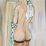 Peinture intitulée "a demi nue" par Nadine Poidevin, Œuvre d'art originale, Huile
