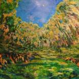 Painting titled "Spring perspective" by Julia Nazar, Original Artwork, Oil