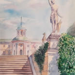 Painting titled "Arkhangelskoe manor…" by Natalia Kavolina, Original Artwork, Watercolor