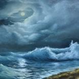 Peinture intitulée "After seastorm" par Nata New, Œuvre d'art originale, Huile