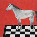 Dessin intitulée "Playing Chess" par Natalie Levkovska, Œuvre d'art originale, Gouache