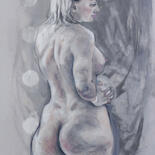 Rysunek zatytułowany „Julia's back side” autorstwa Natalie Levkovska, Oryginalna praca, Tempera