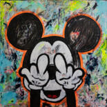 Painting titled "Mickey Rebellious D…" by Natalie Otalora, Original Artwork, Acrylic Mounted on Wood Stretcher frame