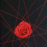 Painting titled "Lines and a Rose" by Nataliya Bagatskaya, Original Artwork, Acrylic